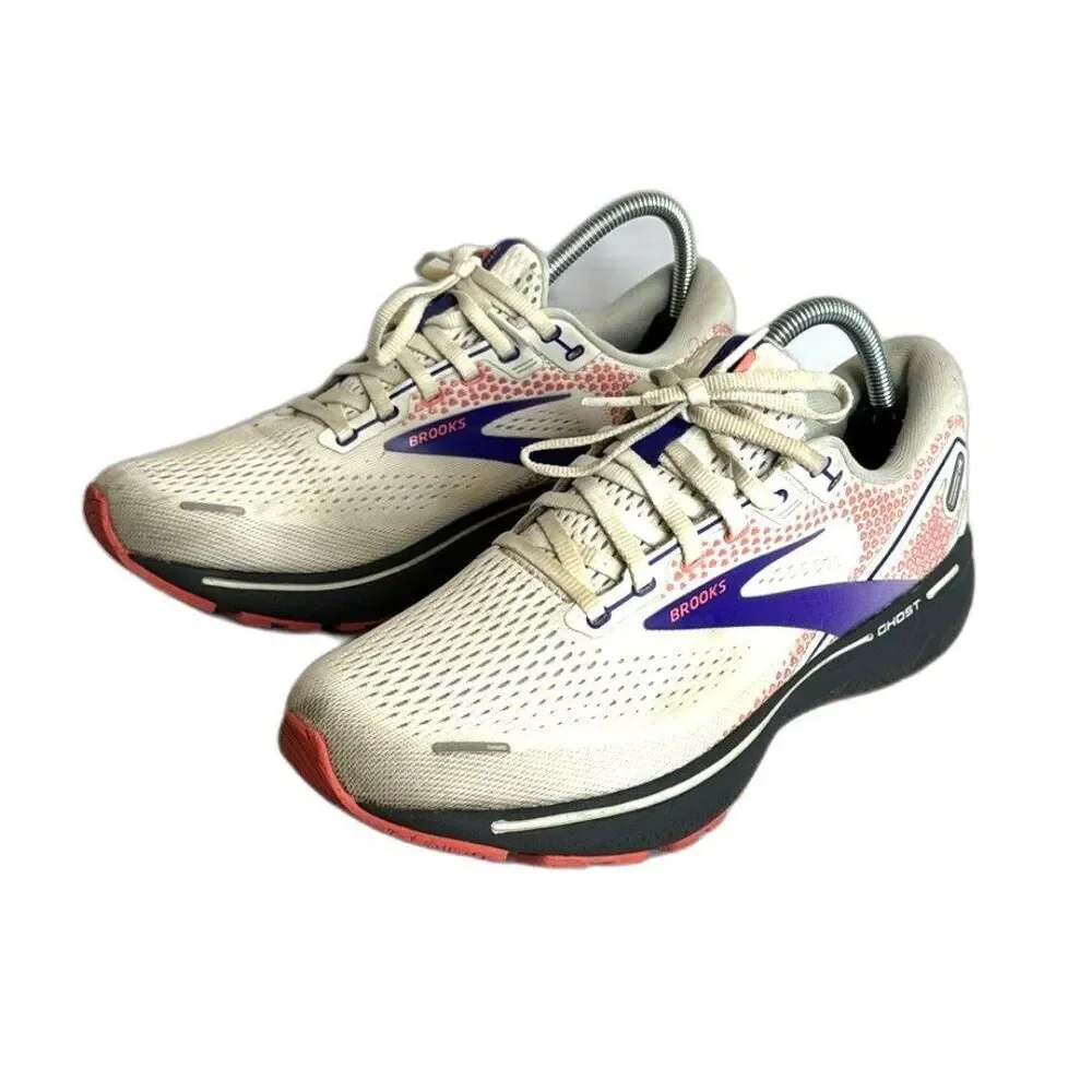 Brooks Ghost 14 Running athletic Shoes  Womens‎ Sz 10 M (B) White/Purple